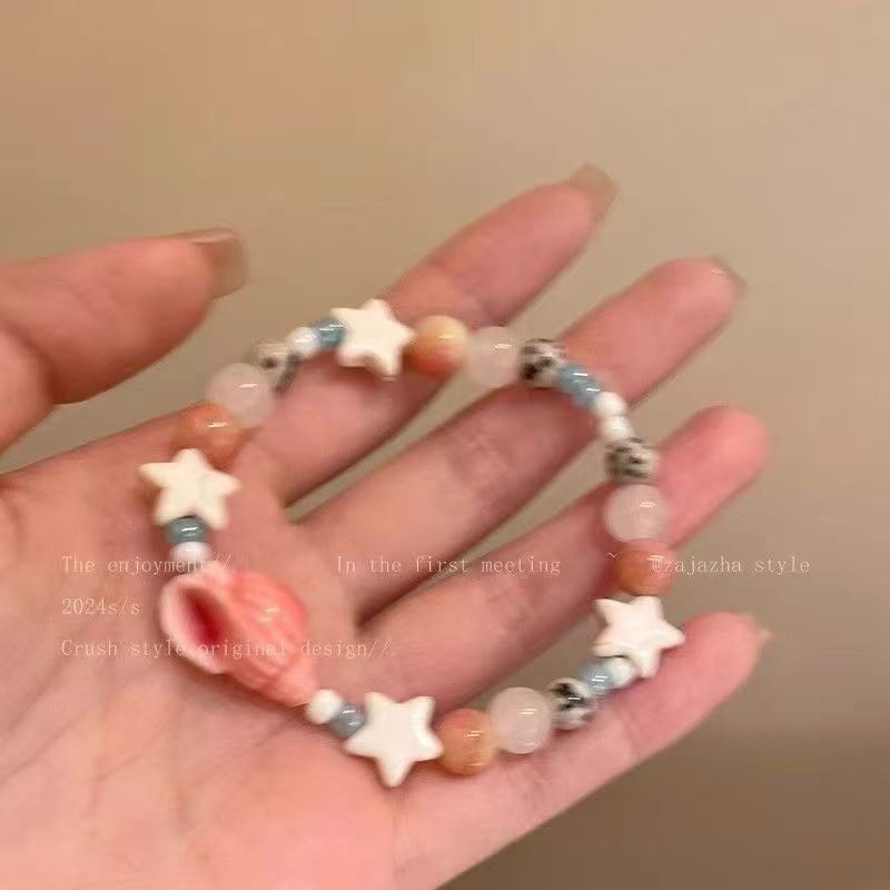 سوار خرز بنمط العطلات صدف البحر ونجمة للنساء، فاخر خفيف - Image 2