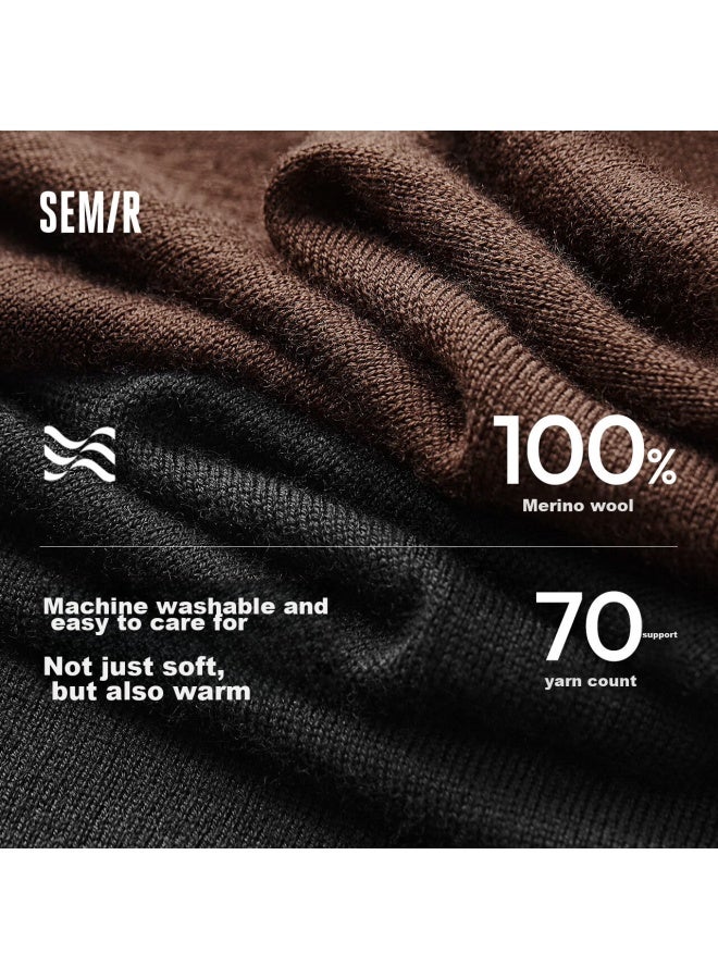 SEMIR Semir Meili Nu Solid Color Wool Sweater For Women, Winter New Style, Semi-turtleneck Base Layer, Machine Washable, 109724107001  - Image 2