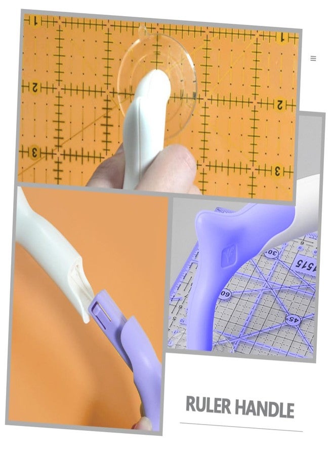 كالوري مقبض مسطرة خياطة KALLORY مع مقبض شفط وحامل قالب أداة مسطرة الخياطة لقص القماش بدقة وأمان، أدوات خياطة محمولة من مادة ABS PVC - Image 3