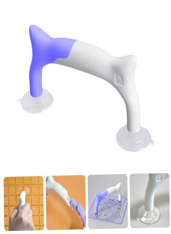 كالوري مقبض مسطرة خياطة KALLORY مع مقبض شفط وحامل قالب أداة مسطرة الخياطة لقص القماش بدقة وأمان، أدوات خياطة محمولة من مادة ABS PVC - Image 4