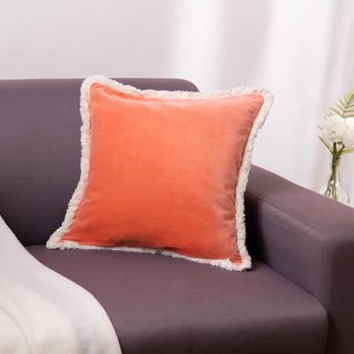 haus & kinder Decorative Cushion Cover | Sandstone Luxe Throw Cushion Cover for Sofa, Living Room | Cotton Cushion Covers 16 Inch X 16 Inch (Set of 1) - Image 1