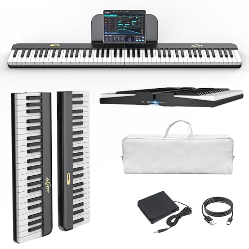 AiJoy 88 Keys Piano Keyboard with Magnetic Connection, ASP-10M Detachable Electric Piano for Beginners, Portable Digital Piano for Travel with Sensitive Keys, MIDI Support, Carry Bag - Image 1