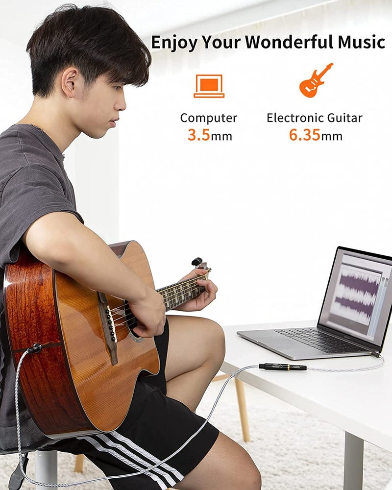 CableCreation 3.5 mm Jack to 6.35 mm Jack Cable 1FT, TRS 6.35 mm 1/4 Male to 3.5 mm 1/8 Female Stereo Jack Audio Adapter for Amplifier, Guitar, Piano, Laptop, Home Theater, Phone - Image 4