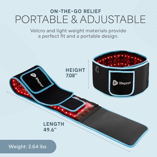 Lifepro Red Light Therapy Belt – Infrared Red Light Therapy for Body, Back and Shoulder - 660nm & 850nm Near Infrared Heating Pad – Adjustable & Portable for Wellness & Relaxation - Image 4