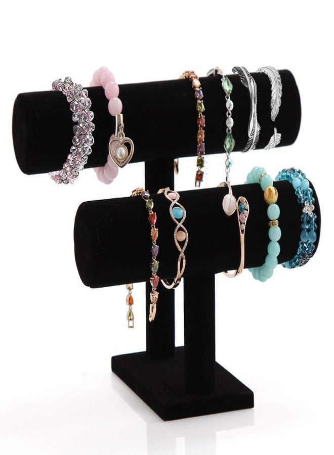 PowerKing 2 Tier Velvet Jewelry Stand Display, T-Bar Jewelry Organizer, Bracelet Holder for Bracelet Necklace Watch - Image 1