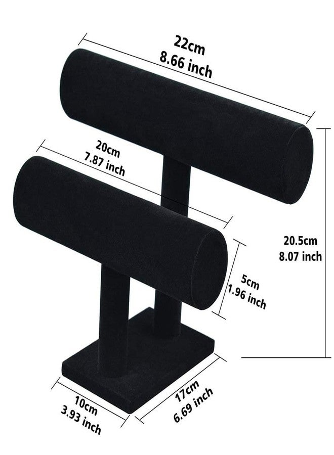 PowerKing 2 Tier Velvet Jewelry Stand Display, T-Bar Jewelry Organizer, Bracelet Holder for Bracelet Necklace Watch - Image 3