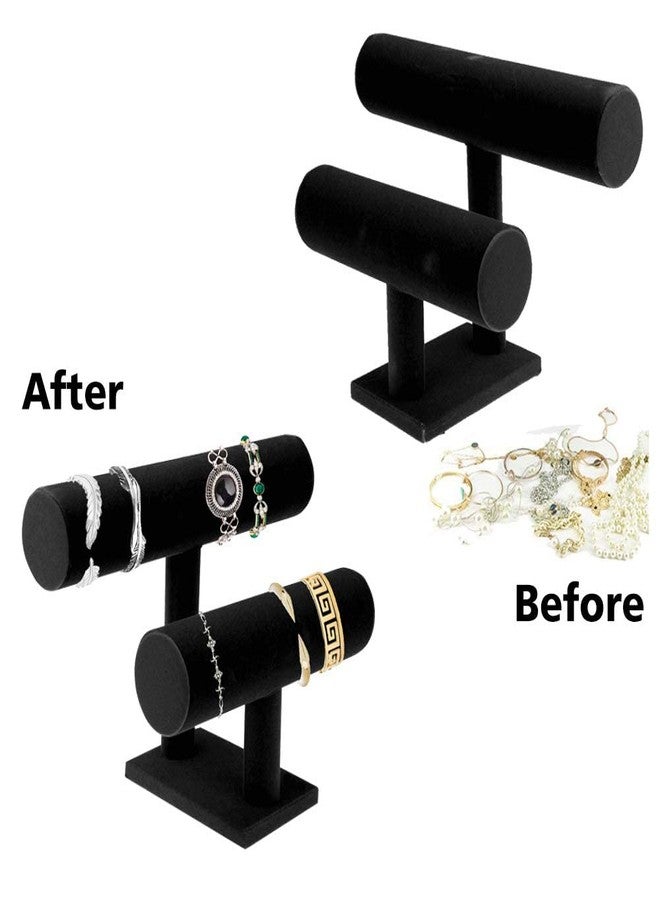 PowerKing 2 Tier Velvet Jewelry Stand Display, T-Bar Jewelry Organizer, Bracelet Holder for Bracelet Necklace Watch - Image 5