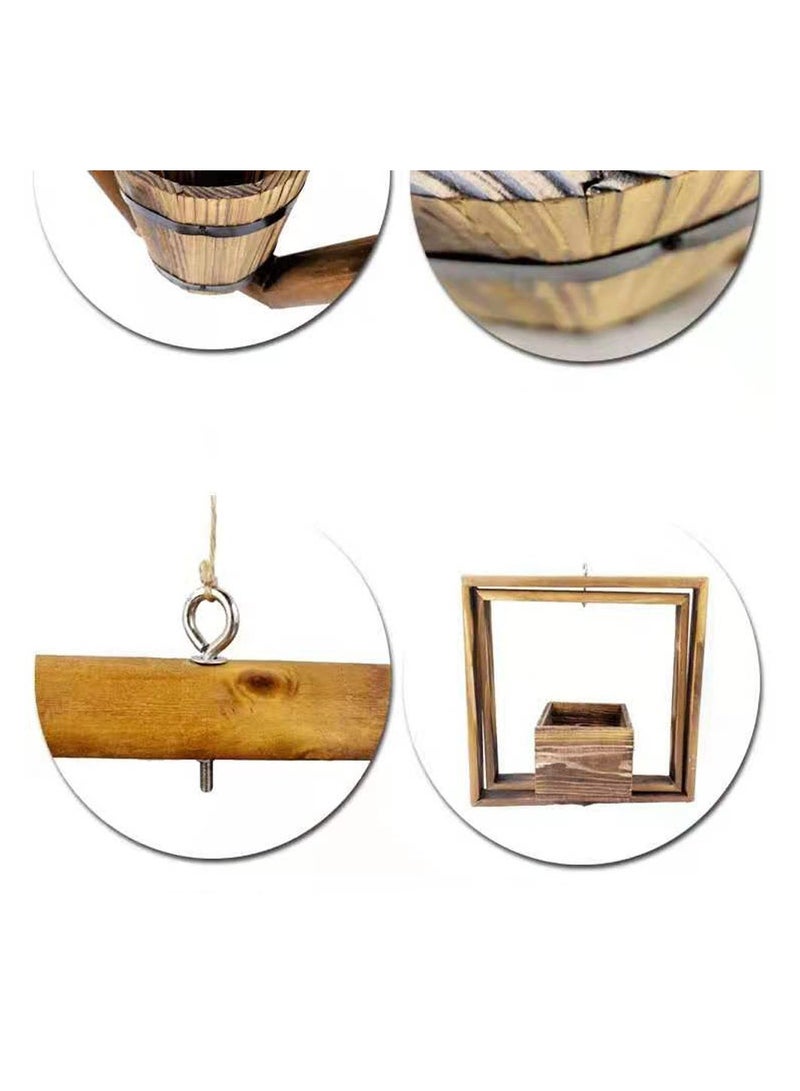 FFD Wooden Hanging Flower Pot 39x39x20 - Image 2