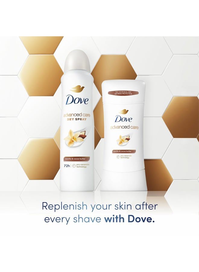 Dove Advanced Care Antiperspirant Deodorant Stick Vanilla & Cocoa Butter 3 Count Antiperspirant deodorant with Pro-Ceramide Technology 72-hour odor control and all-day sweat protection 2.6 oz - Image 2