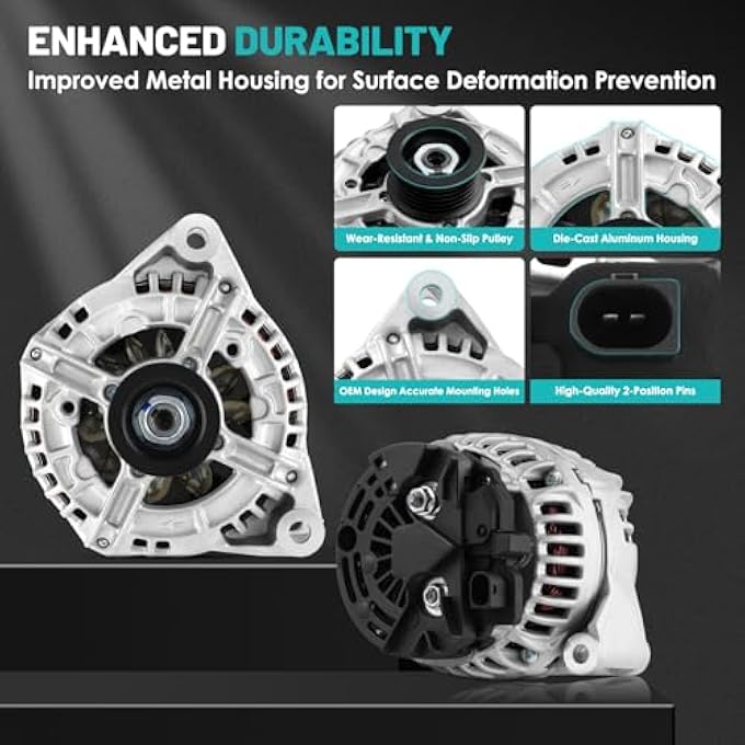 Farrme 13884 Car Alternators 120 Amp, 6-Groove Pulley Fit for Mercedes-Benz C240/C320 01-05, C32 AMG/SLK32 AMG 02-04, SLK320 01-04, CLK320/ML350 03-05, ML320 02-03, for Chrysler Crossfire 04-08 - Image 4
