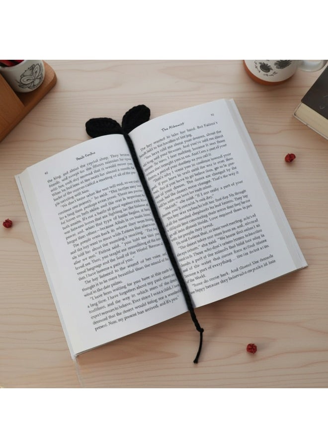 إشارة مرجعية مصنوعة يدويًا بالكروشيه بتصميم أوراق الشجر – إشارة مرجعية لطيفة من الخيوط، إكسسوار قراءة أنيق للكتب والهدايا - Image 4