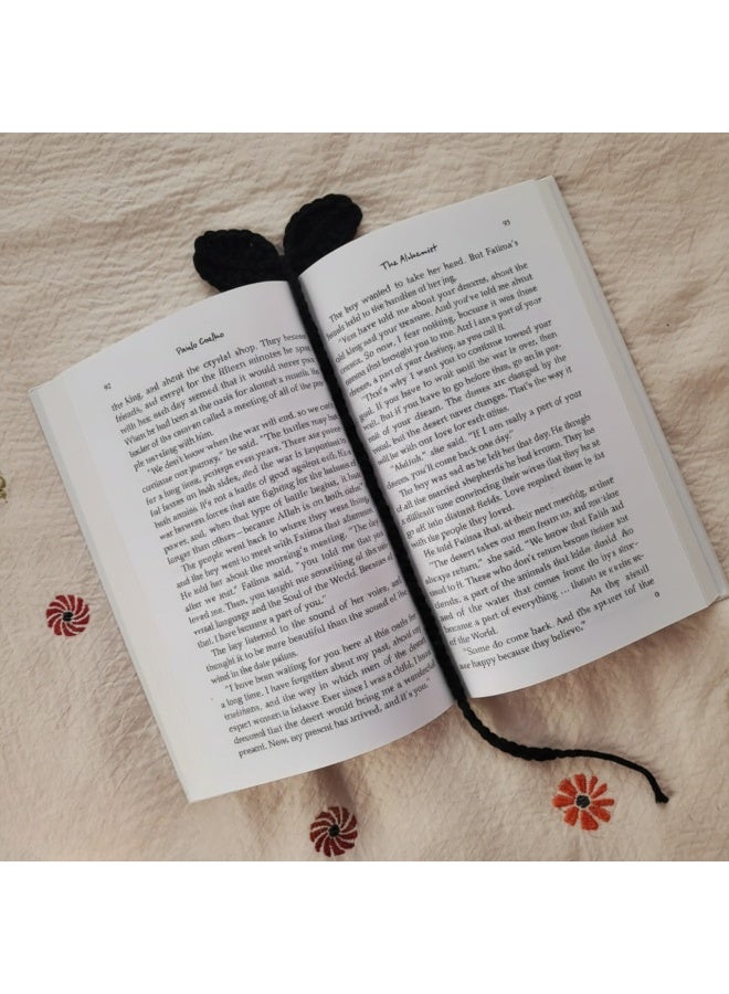 إشارة مرجعية مصنوعة يدويًا بالكروشيه بتصميم أوراق الشجر – إشارة مرجعية لطيفة من الخيوط، إكسسوار قراءة أنيق للكتب والهدايا - Image 5