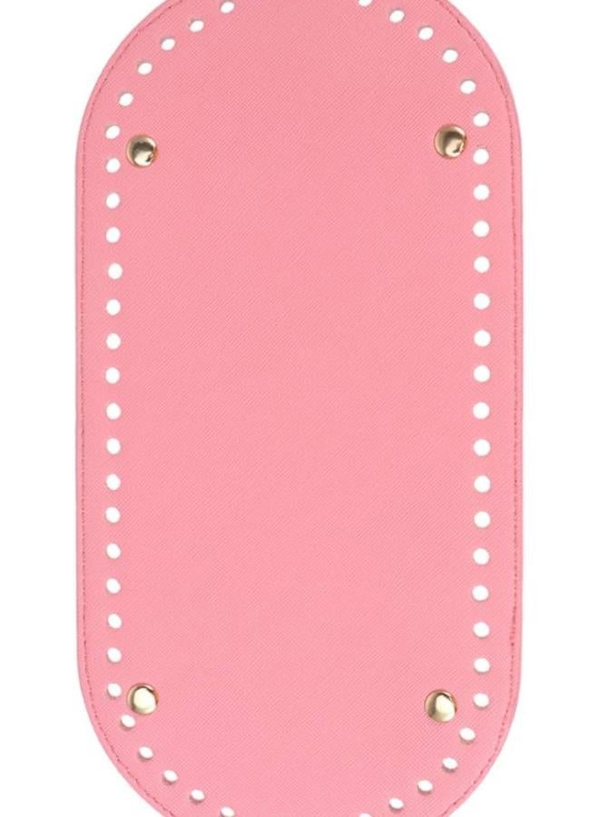 klarako DIY Knitting Crochet Pu Leather Bag Bottom Shaper Handbag Purse Base Shaper DIY Bag Accessories Pink  - Image 1