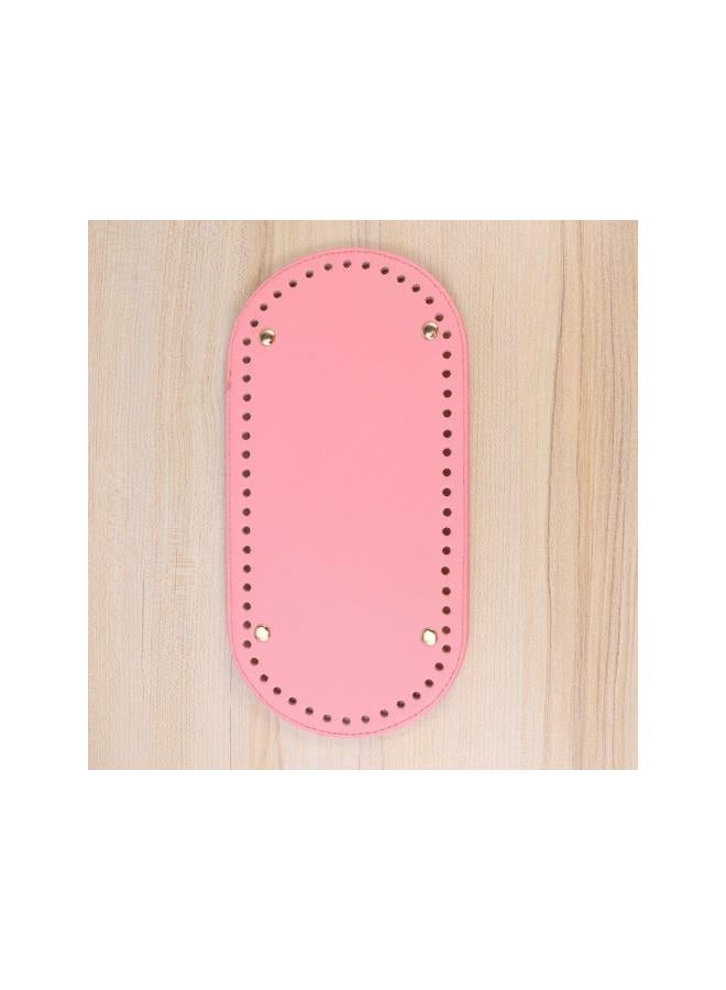 klarako DIY Knitting Crochet Pu Leather Bag Bottom Shaper Handbag Purse Base Shaper DIY Bag Accessories Pink  - Image 4