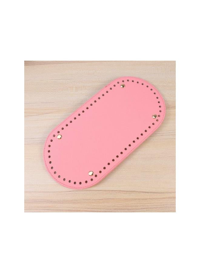 klarako DIY Knitting Crochet Pu Leather Bag Bottom Shaper Handbag Purse Base Shaper DIY Bag Accessories Pink  - Image 5