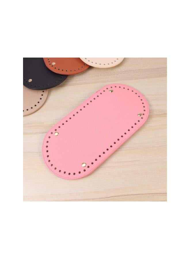 klarako DIY Knitting Crochet Pu Leather Bag Bottom Shaper Handbag Purse Base Shaper DIY Bag Accessories Pink  - Image 3