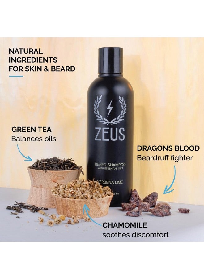 Zeus Beard Shampoo Wash, Cleansing & Moisturizing Beard Wash With Green Tea & Natural Ingredients To Soften Beard 8 Oz (Made In Usa) Verbena Lime - Image 2