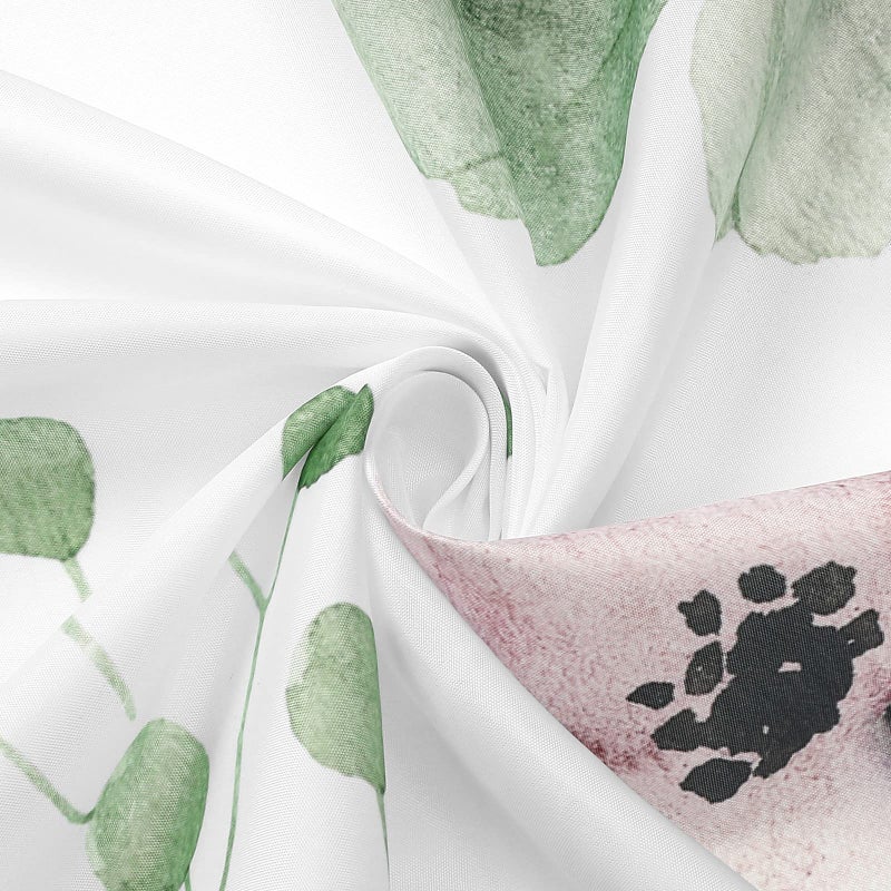 Gibelle Watercolor Floral Shower Curtain, Sage Green Beige Flower Shower Curtain for Bathroom, Modern Minimalist White Waterproof Fabric Shower Curtain Set 72x72 Inch - Image 5