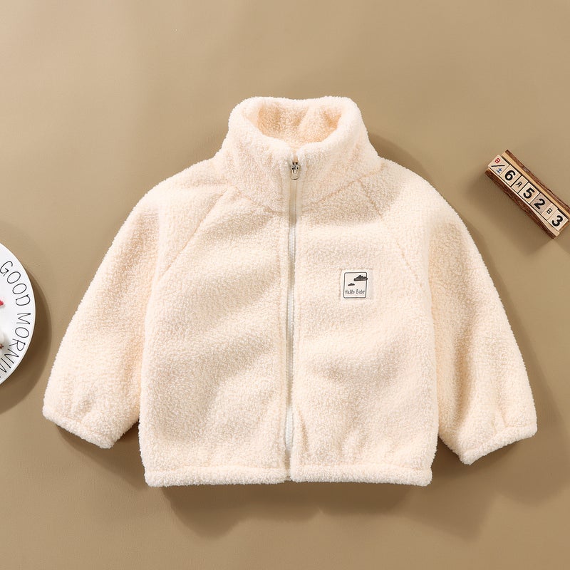 Cloud Velvet Warm Thickened Coat For Boys And Girls Fleece-Lined Zipper Cardigan Sweet Home Wear Can Be Worn Outside - Image 4