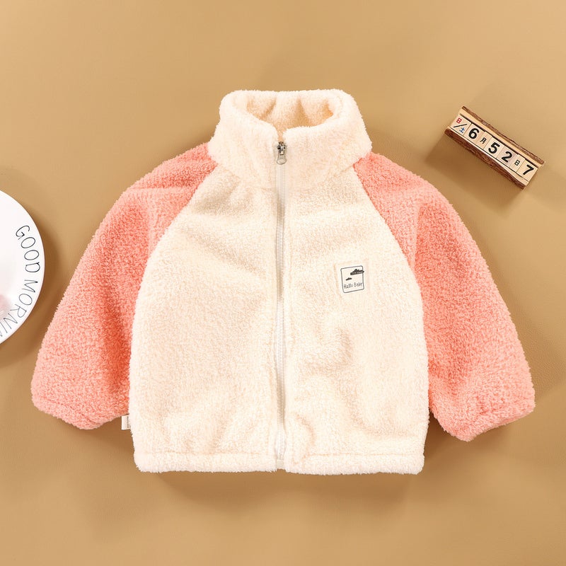 Cloud Velvet Warm Thickened Coat For Boys And Girls Fleece-Lined Zipper Cardigan Sweet Home Wear Can Be Worn Outside - Image 5