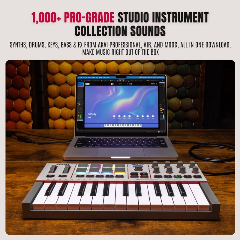 Akai Professional أكاي بروفيشينال MPK ميني IV وحدة تحكم لوحة مفاتيح MIDI USB-C للمبتدئين والمنتجين - وسادات درام MPC، مقبض 360 درجة، عجلات النغمة والتعديل، برنامج الإنتاج، حزمة صوت Native Instruments، رمادي - Image 4