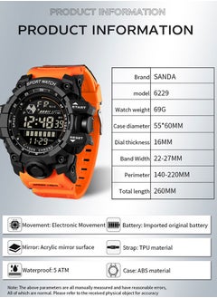Sanda SANDA Outdoor Sports Men Watch Waterproof LED Analog Digital Show Multifunction Big Dial Electronic Wristwatch G style Male Clock  - Image 3