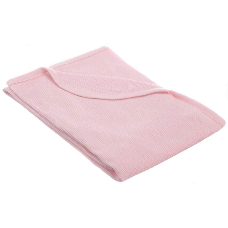 TL Care 100 Cotton Thermal Waffle Swaddle Blanket Soft Breathable Stretchy Pink 30 x 40 for Boys and Girls Perfect for Swaddling Travel and Gifting