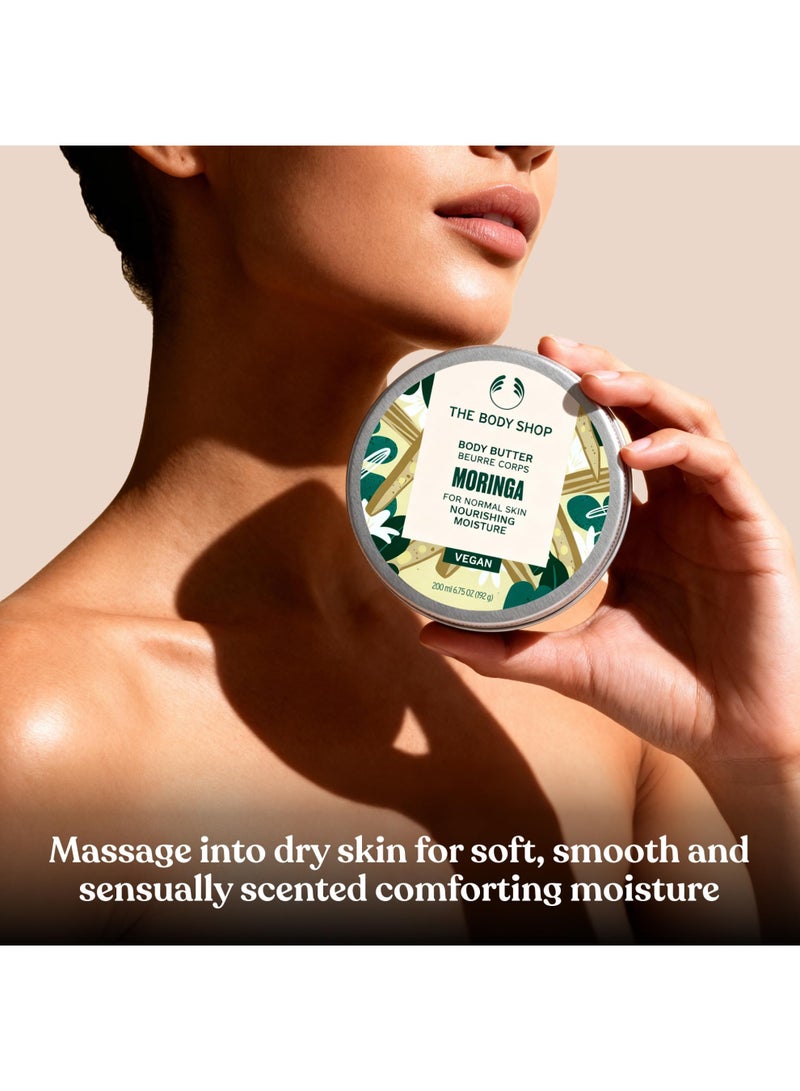 THE BODY SHOP Moringa Body Butter 200ml | Rich Nourishing Body Moisturizer for Soft, Smooth & Hydrated Skin with Fresh Moringa Fragrance - Image 3