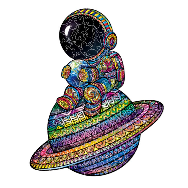 Wolf Lion Animal Alien Wooden Puzzle Irregular Wooden Puzzle Puzzle Toy - Image 1