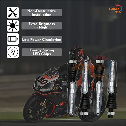 SORAX 12V Flashing Turn Signals LED Blue Bright Lights Rear Blinker Indicator Universal All Bike Models KTM EXC 300 Duke 390 125 200 RC 390 640 LC4 (Set of 4) (MW-KTM-Style-4Pcs) - Image 3