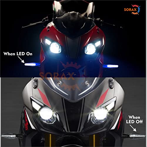 SORAX 12V Flashing Turn Signals LED Blue Bright Lights Rear Blinker Indicator Universal All Bike Models KTM EXC 300 Duke 390 125 200 RC 390 640 LC4 (Set of 4) (MW-KTM-Style-4Pcs) - Image 4