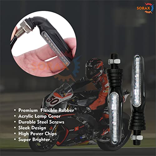 SORAX 12V Flashing Turn Signals LED Blue Bright Lights Rear Blinker Indicator Universal All Bike Models KTM EXC 300 Duke 390 125 200 RC 390 640 LC4 (Set of 4) (MW-KTM-Style-4Pcs) - Image 2