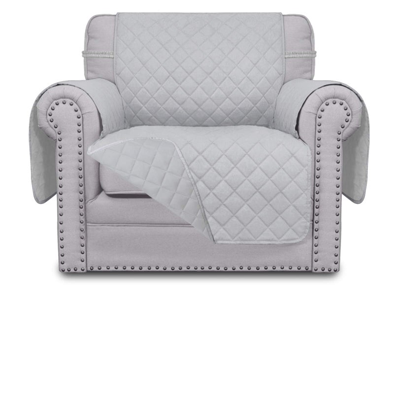 Easy-Going EasyGoing Chair Sofa Slipcover Reversible Sofa Cover Water Resistant Couch Cover Furniture Protector Cover with Elastic Straps for Pets Kids Children Dog Cat Chair Light GrayLight Gray