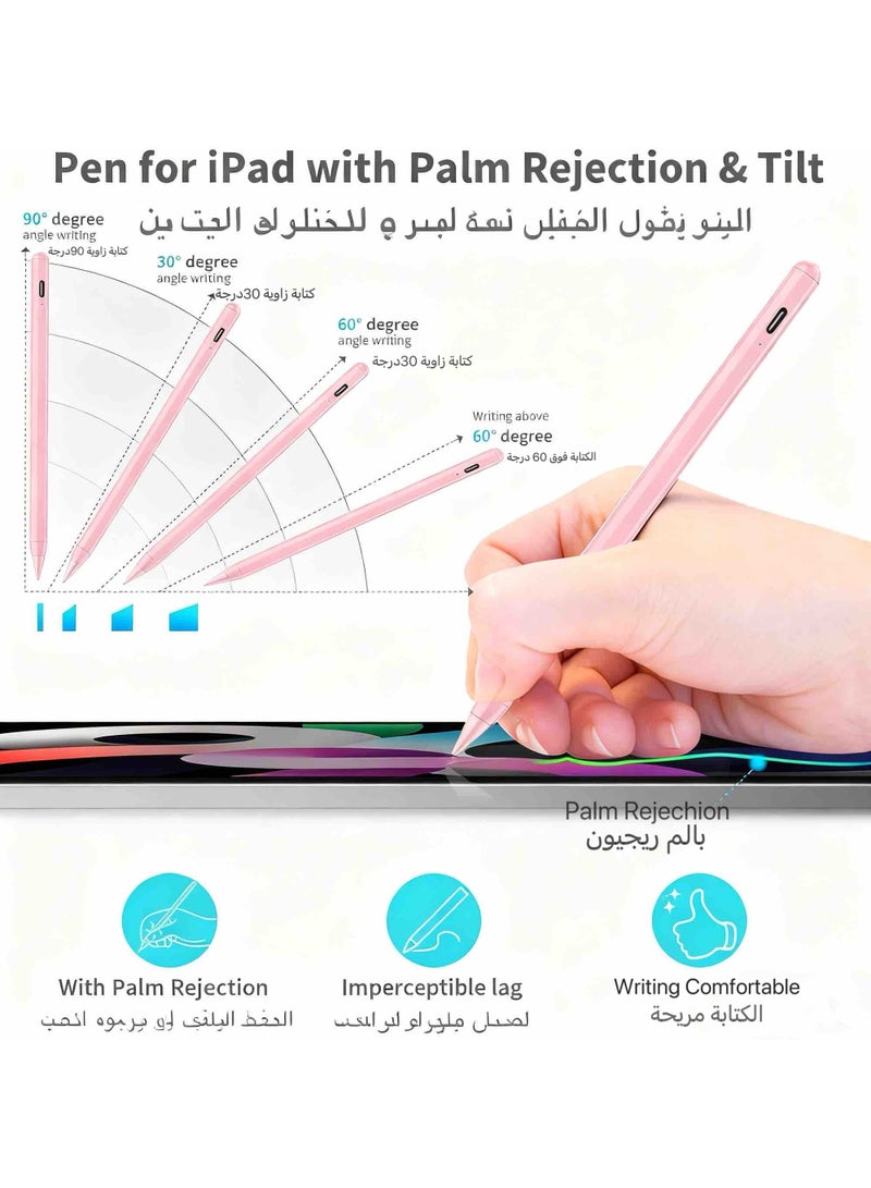 Altrone Stylus Pen for iPad 2018–2025 [Fast Charging | Tilt Sensitivity | Palm Rejection] Compatible with iPad 11/10/9/8/7/6, Air 7/6/5/4/3, Pro 13”/12.9”/11”/M4, Mini 7/6/5, (Rose Pink)) - Image 4