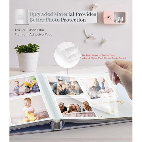GKN Photo Album Self Adhesive 40 Pages | DIY Scrapbook Album with Linen Cover | Wedding, Anniversary & Family - Image 2