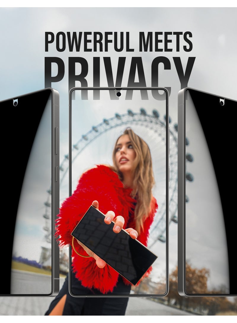 PanzerGlass حماية شاشة بانزر جلاس للخصوصية لجهاز سامسونج جالاكسي S25 ألترا زجاج مقسى، متوافق مع بصمة الإصبع، زجاج معاد تدويره بنسبة 60%، مناسب للحافظة، مقاوم للخدوش، بدون غبار، بدون فقاعات - Image 2