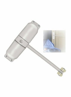 SYOSI Automatic Door Closer Safety Wheel Roller Spring Door Closer Easy to Install to Convert Hinged Doors to Self Closing Diecast Construction White  - Image 1