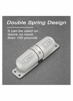 SYOSI Automatic Door Closer Safety Wheel Roller Spring Door Closer Easy to Install to Convert Hinged Doors to Self Closing Diecast Construction White  - Image 4