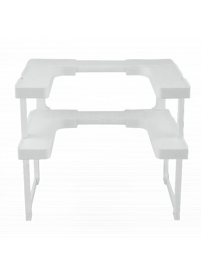 Bathroom Racks, Multifunctional Adjustable Kitchen Bathroom Racks Can be Stacked to Organize Storage Racks Seasoning Pot Shelf Accessories - Image 1