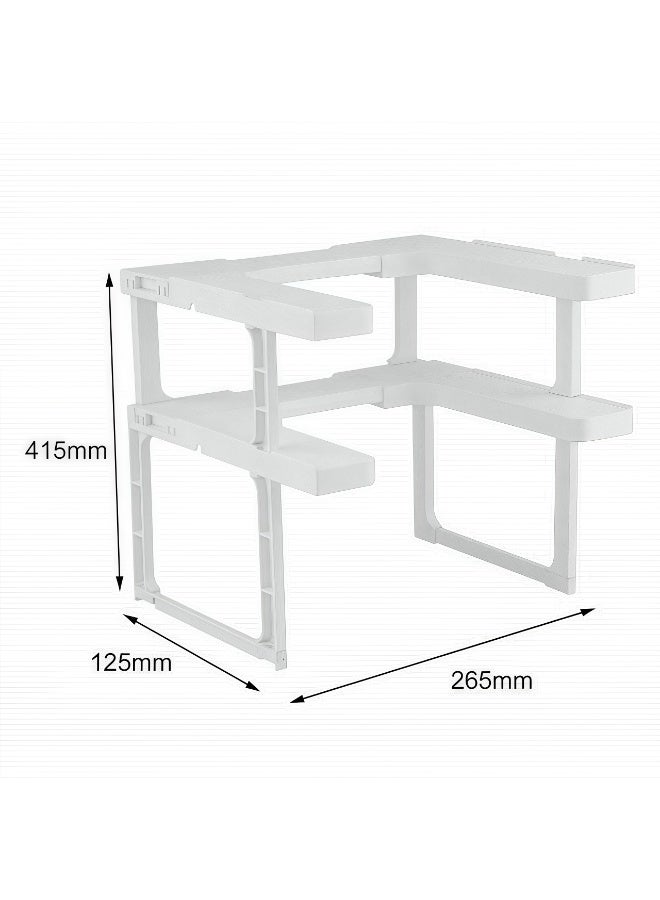 Bathroom Racks, Multifunctional Adjustable Kitchen Bathroom Racks Can be Stacked to Organize Storage Racks Seasoning Pot Shelf Accessories - Image 3