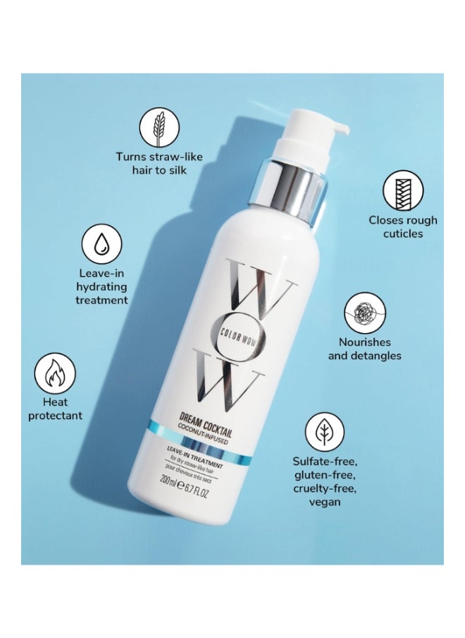 Color Wow Dream Cocktail Coconut Infused - No Frizz Leave In Conditioner Turns Dry, Damaged Hair To Silk In A Single Blow Dry  - Image 2