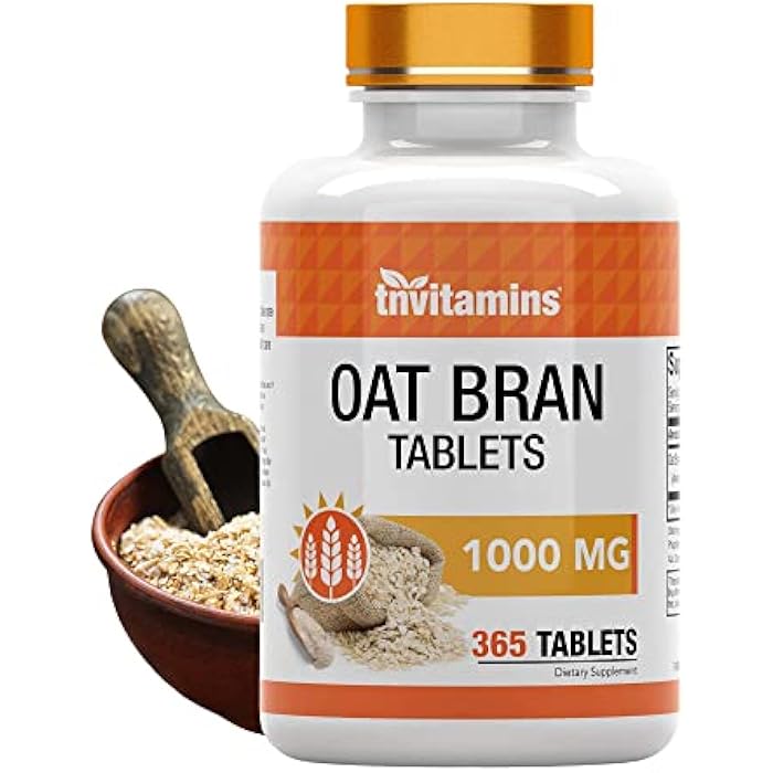 tnvitamins Oat Bran Tablets | 365 Tablets x 1,000 MG per Tablet | Oat Fiber Tablets | Soluble & Dietary Fiber Supplement | May Support Digestive Health - Image 1