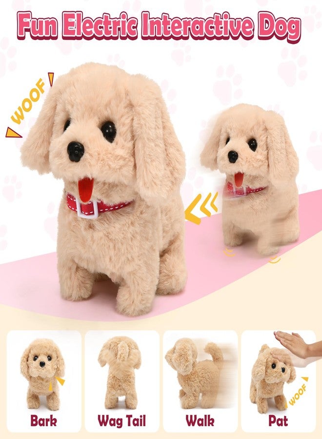 Golray Dog Toys for Kids Girls, Electronic Interactive Walking Barking Dog with 12 Pcs Carrier & Accessories Toddler Girl Toy Dog Puppy Pet Care Pretend Play Set, Birthday Gift for Little Girl 3 4 5 6 - Image 3