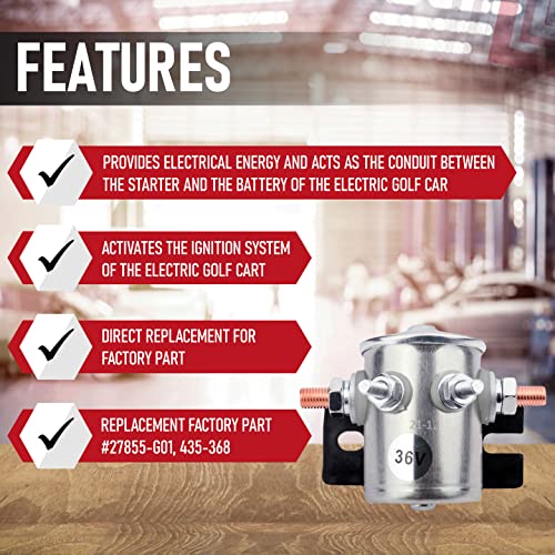 AA Ignition بديل لفولط مستمر ديوتي سولينويد ريلاي - متوافق مع سيارة جولف كهربائية EZGO 36 فولط 1986 وما بعدها، ياماها الكهربائية G2، ماراثون سلسلة TXT - يحل محل 27855G01، 27855G02، 11761G1، 31680G1 - Image 2