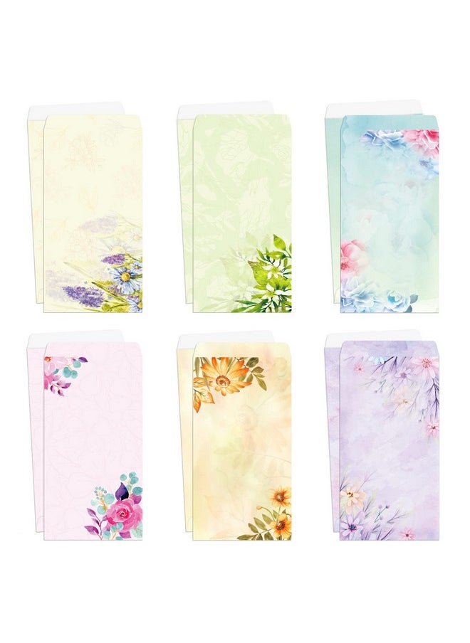 Kidepoch Paper Master Envelope Set 12 Packs Of Flora Letter Envelopes Decorated Printer Stationery Paper Sets With A Variety Of Designs And Automatic Aealing，9.7X4.7Inches  - Image 1