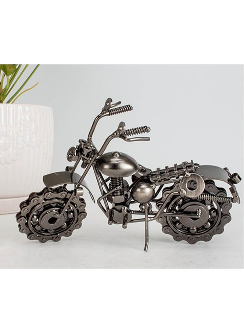 Vintage  Motorcycle Model Retro Handicraft Collectible Iron Art Sculpture for Motorcycle Lover Home Desk Workplace Office Decoration