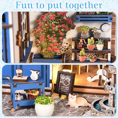 MAKEASY Book Nook Kit DIY Miniature House Kit for Adults and Teens 3D Wooden Puzzle Bookshelf Insert Decor Booknook Tiny House Model Craft Kit Creative Gifts for Family Friends - Image 5