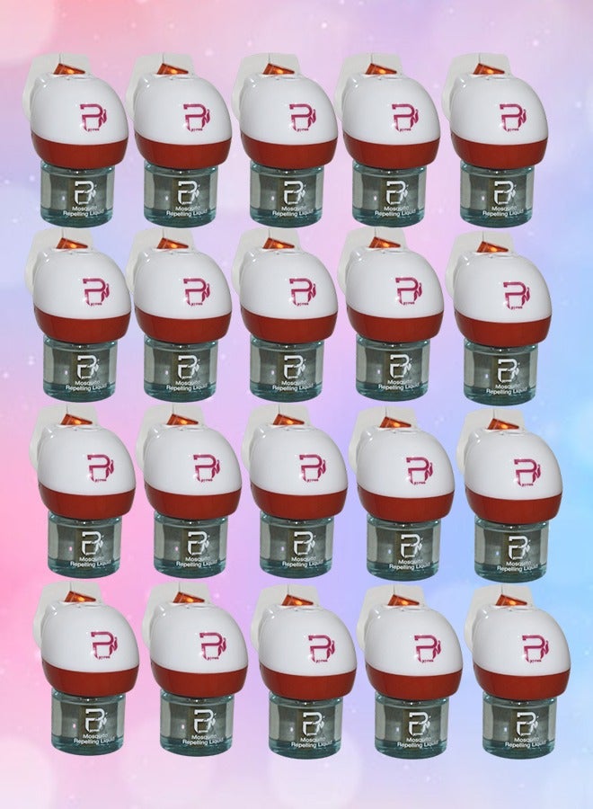 بيرون 20 قطع جهاز كهربائي قاتل الناموس (الباعوض) مع سائل إعادة التعبئة 360 ساعة مجاناً 1 عبوة سعة 45 مل تمتاز بريحة عطرية برائحة الزهور - Image 1