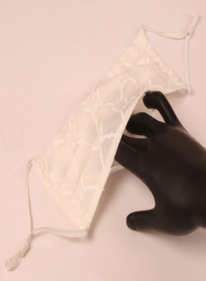 Touchstone Indian Heritage Fabric Adjustable filter pocket nose bridge 2 layer anti-pollution smog cold cough protective cotton face mask reusable washable for men, women (Pack of 3). Pink Blue White - Image 3