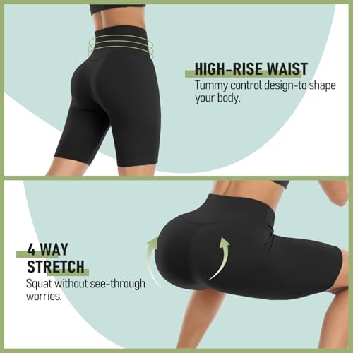 GROTEEN 7 Pack Biker Shorts for Women -8'' High Waisted Tummy Control Workout Yoga Spandex Shorts - Image 5
